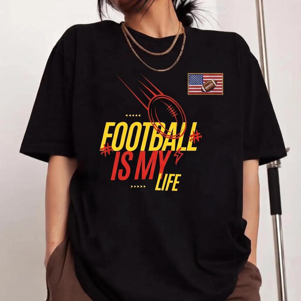 American Football USA Flag Graphic Game Day Fan Gift Unisex Tee